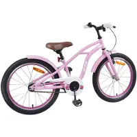 vidaXL Kinderfahrrad 18 Zoll für 5-7 Jahre alt Hellrosa