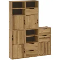 vidaXL Beistellschränke 5 Stk. ODDA 40x24x79 cm Massivholz Kiefer