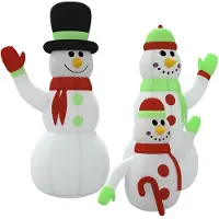vidaXL Aufblasbare Schneemannfamilie von mit LEDs 500 cm