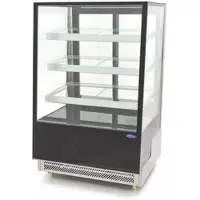 Maxima - Kühlvitrine 500L auf Rädern, LED, Doppelverglasung, 3 verstellbare Glasböden, hintere Schiebetür, 120x80,5x144,5 cm