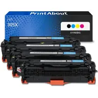 PrintAbout Toner kompatibel mit HP 305X (CE410X) - 4-farbig - Hohe Kapazität - Multipack