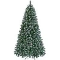Yaheetech Kunstweihnachtsbaum, 228 cm, mit Schneebedeckung und Tannenzapfen, grün