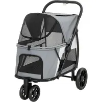 PawHut Hundewagen Faltbar Hundebuggy bis 20 kg mit waschbarem Kissen 3 Räder