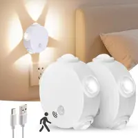 StarTech.com Katzenauge LED Nachtlicht - Wandleuchte - Bewegungssensor - Magnetische Halterung - Wiederaufladbar 3,7 V - 5 Leuchtköpfe - 3 Farben - 2er Pack - Weiß