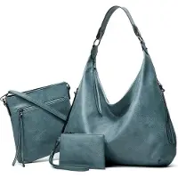 Merkloos Omgoods – Damen Schultertasche aus weichem Kunstleder mit Reißverschluss