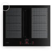 Klarstein ChefFusion Induktionskochfeld mit Dunstabzug und Aluminiumrahmen 60 cm – 4 Kochzonen, 7200 W, 504,3 m³/h, Flex-Zonen, Umluftbetrieb und Abluftbetrieb