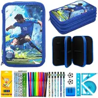 Merkloos Omgoods – 46-teiliges Etui für Jungen mit Fußballmotiv