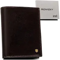 Peterson Rovicky | Klassische Herrengeldbörse, mit RFID, Dunkelbraun, 10x13 cm