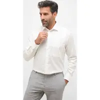 Eterna Langarmhemd "COMFORT FIT", Herren, Gr. 52, Normalgrößen, beige, Twill, 100% Baumwolle, normal, Manschette, Hemden Langarmhemd, NON IRON (bügelfrei)