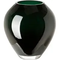 Fink Tischvase "LIVIA", grün (dunkelgrün), H:18cm Ø:16cm, Glas, Vasen, Tischvase, aus durchgefärbt Glas, mundgeblasen, Höhe ca. 18 cm