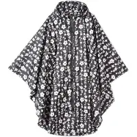 Merkloos Omgoods – Damenregenjacke, wasserdicht, mit Kapuze – stilvoll mit Blumenmuster