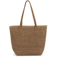 Merkloos Solidchoice – Damen-Strohtasche, große Strandtasche für den Sommer