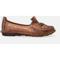Venezia Damen Slipper Mokassins Loafer Halbschuhe - Goldene Mokassins mit durchbrochenem Oberteil aus Echtes Leder Gold Größe 40