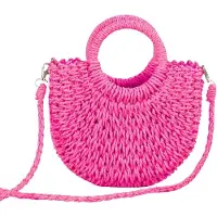 Merkloos Omgoods – Handgewebte Stroh-Strandtasche für Damen mit Fransen