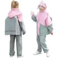 Merkloos Omgoods – Wasserdichte Regenjacke für Kinder, 2-teiliges Regenanzug-Set mit Aufbewahrungstasche