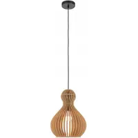 Maytoni Pendelleuchte Holz Schwarz - Hängeleuchte E27 , 30 cm