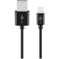 Goobay USB Sync- und Ladekabel für Apple iPhone, Apple iPod und für Geräte mit Lightning Connector, schwarz