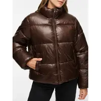 Vila Steppjacke "VILYCHEE L/S SHORT PUFFER/TB" Kunstfaser, hoher Stehkragen
