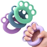 Benza Ibenzoa Hand- und Unterarmtrainingsset – 3 Silikon-Handtrainer mit variablen Widerstandsstufen, Antirutsch-Fingergreifer für Reha & Muskelaufbau