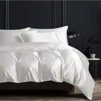 Sonstiges Bettwäsche Set 3-teilig 220x240cm Weiß Mikrofaser-Satin mit Reißverschluss