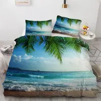 Sonstiges Bettwäsche-Set Palmenblätter 135x200 cm 2-teilig Mikrofaser Wendebettwäsche mit Reißverschluss 3D Motiv