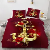 Sonstiges Bettwäsche-Set 135x200 cm 2-teilig Mikrofaser Anker Ozean Maritim 3D Motiv Reißverschluss