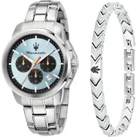 Maserati Successo Herrenuhr Chronograph 42mm Silber