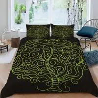 Sonstiges Bettwäsche Set 220x240 cm 3-teilig Mikrofaser Abstrakte Kunst 3D Motiv mit Reißverschluss 2 Kissenbezüge 80x80 cm