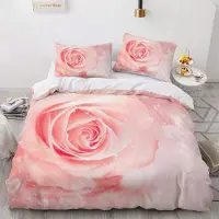 Sonstiges Bettwäsche-Set 200x220cm Rosa Rosen Microfaser 2 Kissenbezüge 80x80cm
