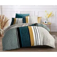 Merkloos Bettwäsche Set 4-teilig - 100% Baumwolle - 240 x 300 cm Bettlaken - 140 x 190 cm Spannbettlaken - 2 Kissenbezüge 65 x 65 cm - Hohe Qualität - Bettwäsche Set