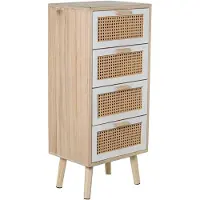 Merkloos Kommode mit 4 Schubladen aus MDF und Weidenrinde