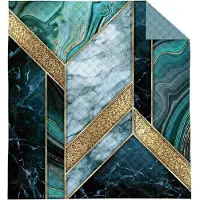 Detexpol Turquoise Tagesdecke 170x210 Gold Geometrie K_61