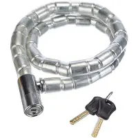 Benza Ibenzoa Robustes Kettenschloss 100 cm (Ø 23 mm) aus Spezialstahl, silber – doppelte Scharnierabdeckung, 2 Schlüssel, für Fahrrad & Motorrad