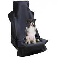 Benza Ibenzoa wasserabweisender Antirutsch-Autositzbezug für Vordersitze – 600D Oxford, Schwarz, 142×53 cm (max. 80 cm) – ideal für Haustiere & Familien