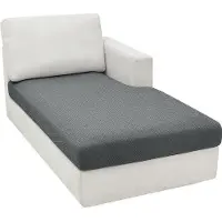 Benza Ibenzoa Sofaüberzug für L‑förmiges Ecksofa inklusive Chaiselongue – Stretch-Husse 85% Polyester/15% Elasthan, hellgrau, nachhaltig