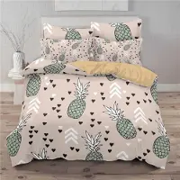 Sonstiges Bettwäsche Set Ananas Tropisch 155x220cm + 80x80cm 100% Mikrofaser