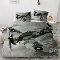 Sonstiges Bettwäsche-Set Flugzeug 135x200 cm 2teilig Mikrofaser Wendebettwäsche mit Reißverschluss 3D Motiv Kissenbezug 80x80 cm