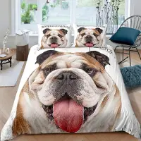 Sonstiges Kinder Bettwäsche Englische Bulldogge 135x200 cm 2-teilig Mikrofaser 3D Hundemotiv
