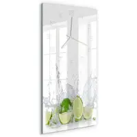 Tulup Wanduhr aus Glas – 30x60 cm - Glasbild - Glasuhr - Gehärtetes Glas -Kalk