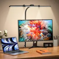 Lapamax LED Schreibtischlampe Klemmleuchte 24W 1380lm 5 Lichtfarben Dimmbar Touch Steuerung Schwanenhals für Büro Lesen Arbeiten