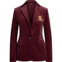 Ralph Lauren für Damen. 200P14619500 Cordsakko aus Baumwolle mit granatroter Einfassung (44), Lässig, Kastanienbraun, Klassisch