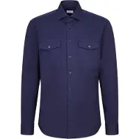 Seidensticker Businesshemd , Herren, Gr. XXL (45), normale Ärmellängen, blau (dunkelblau), 100% Baumwolle, unifarben, regular fit, 2-Knopf-Manschette, Hemden Businesshemd, Regular 1/1 Kentkragen Uni