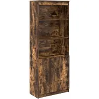 vidaXL Highboard Räuchereiche 70x35x180 cm Holzwerkstoff