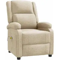 vidaXL Massagesessel Creme Stoff