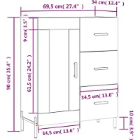 vidaXL Sideboard Weiß 69,5x34x90 cm Holzwerkstoff