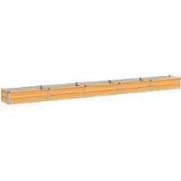 Syfax Hochbeet im Garten Holz Natur 400 x 40 x 24 cm Verzinkter Stahl