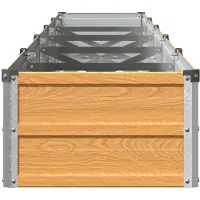 vidaXL Hochbeet im Garten Holz Natur 400 x 40 x 24 cm Stahl