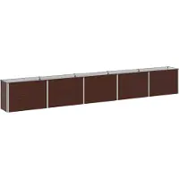 Syfax Hochbeet im Garten Braun 400 x 40 x 55 cm Verzinkter Stahl
