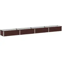 vidaXL Hochbeet im Garten Braun 320 x 40 x 24 cm Stahl
