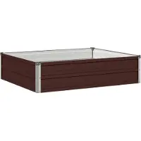 Syfax Hochbeet im Garten Braun 100 x 80 x 24 cm Verzinkter Stahl